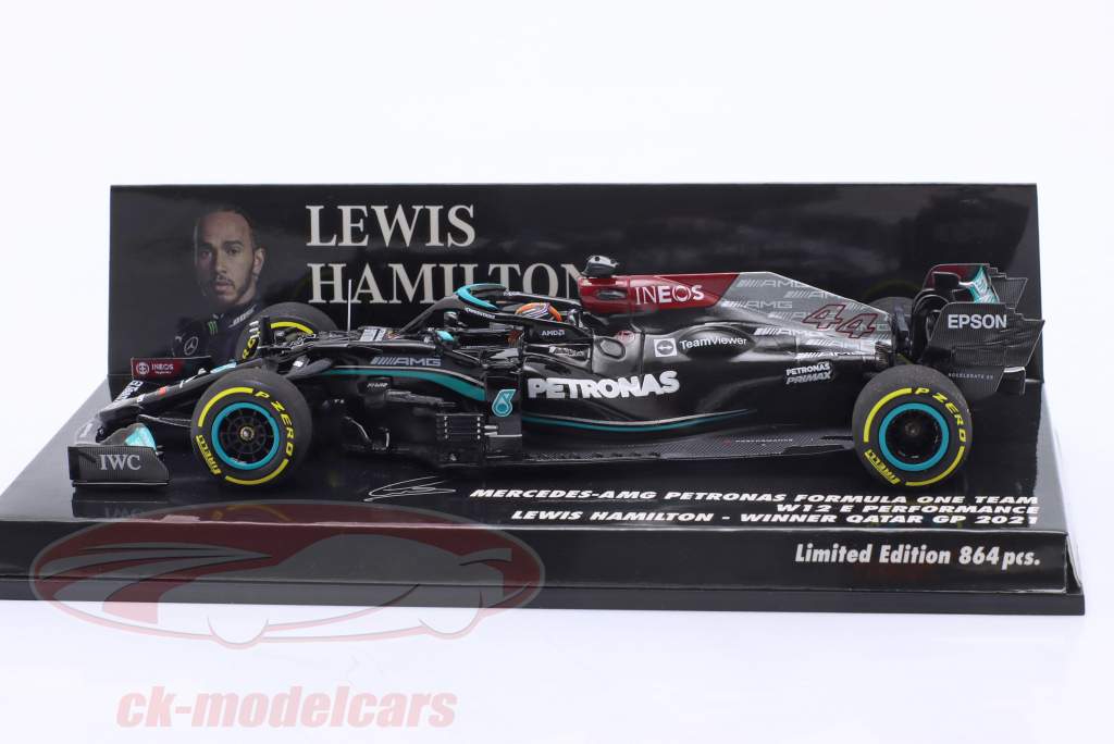 Lewis Hamilton Mercedes-AMG F1 W12 #44 勝者 カタール GP 方式 1 2021 1:43 Minichamps