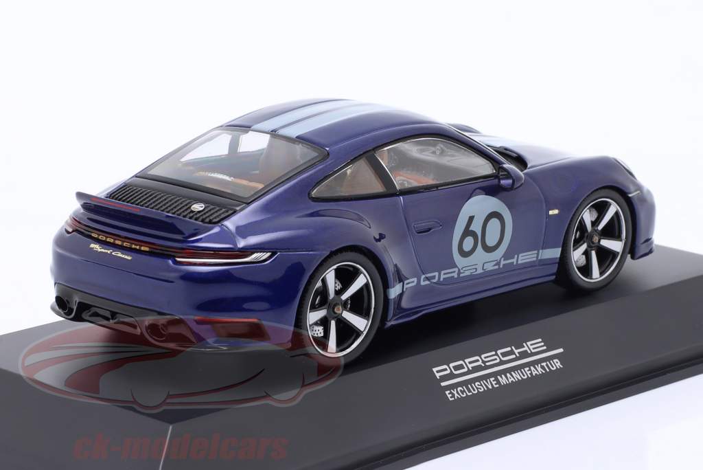 Porsche 911 (992) Sport Classic Anno di costruzione 2022 blu genziana 1:43 Spark