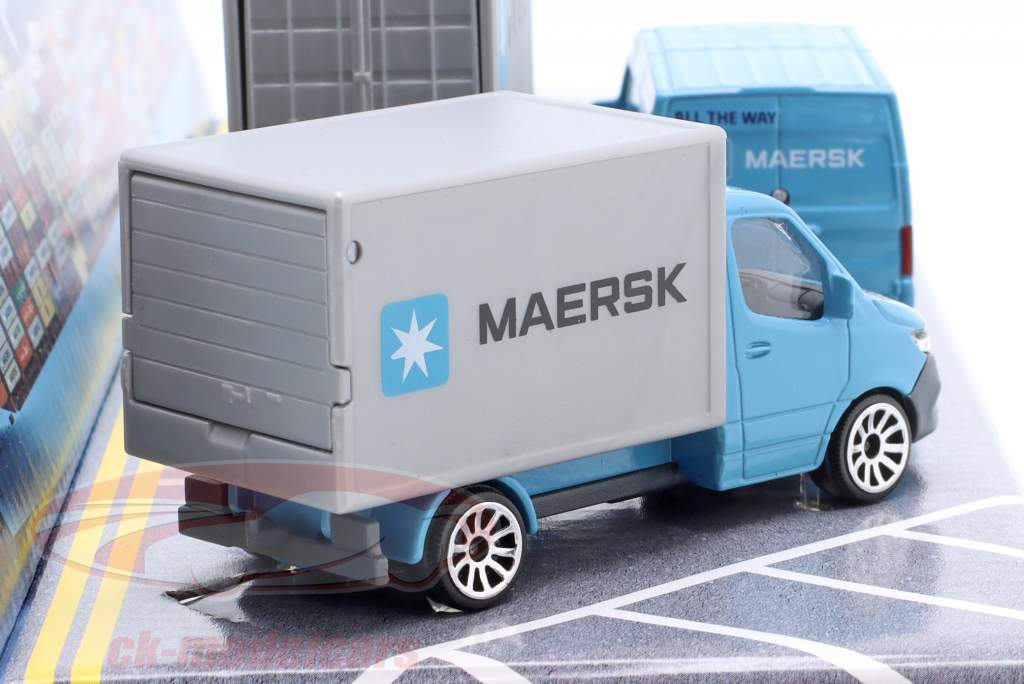 4-Car Set MAERSK Logistic Azul claro / Gris 1:64 Majorette