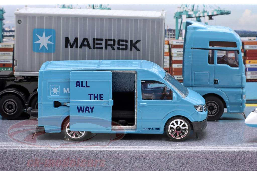 4-Car Set MAERSK Logistic Светло-синий / Серый 1:64 Majorette