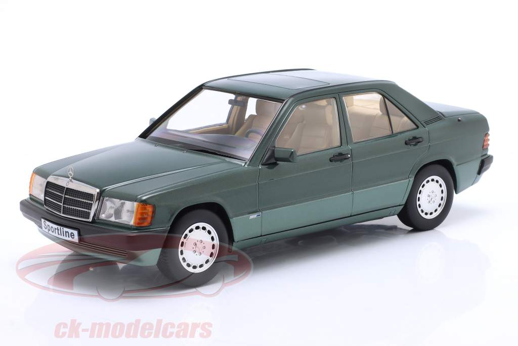 Mercedes-Benz 190E 2.3 Sportline (W201) year 1993 dark green 1:18 Triple9