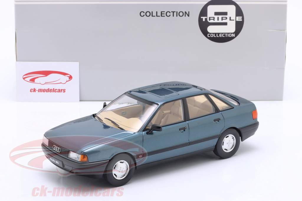 Audi 80 (B3) Año de construcción 1989 azul verde metálico 1:18 Triple9