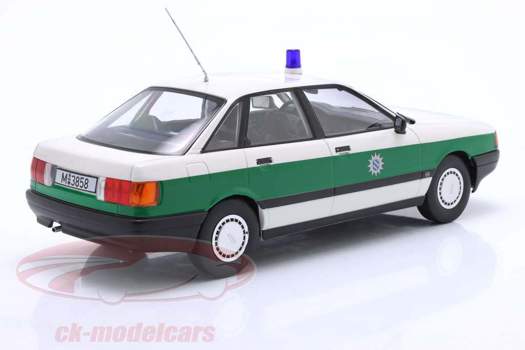 Audi 80 (B3) polícia ano de construção 1989 branco / verde 1:18 Triple9