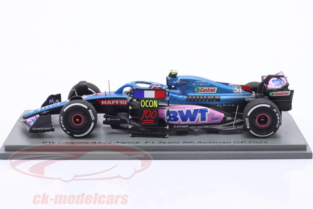 Esteban Ocon Alpine A522 #31 5 ª Áustria GP Fórmula 1 2022 1:43 Spark