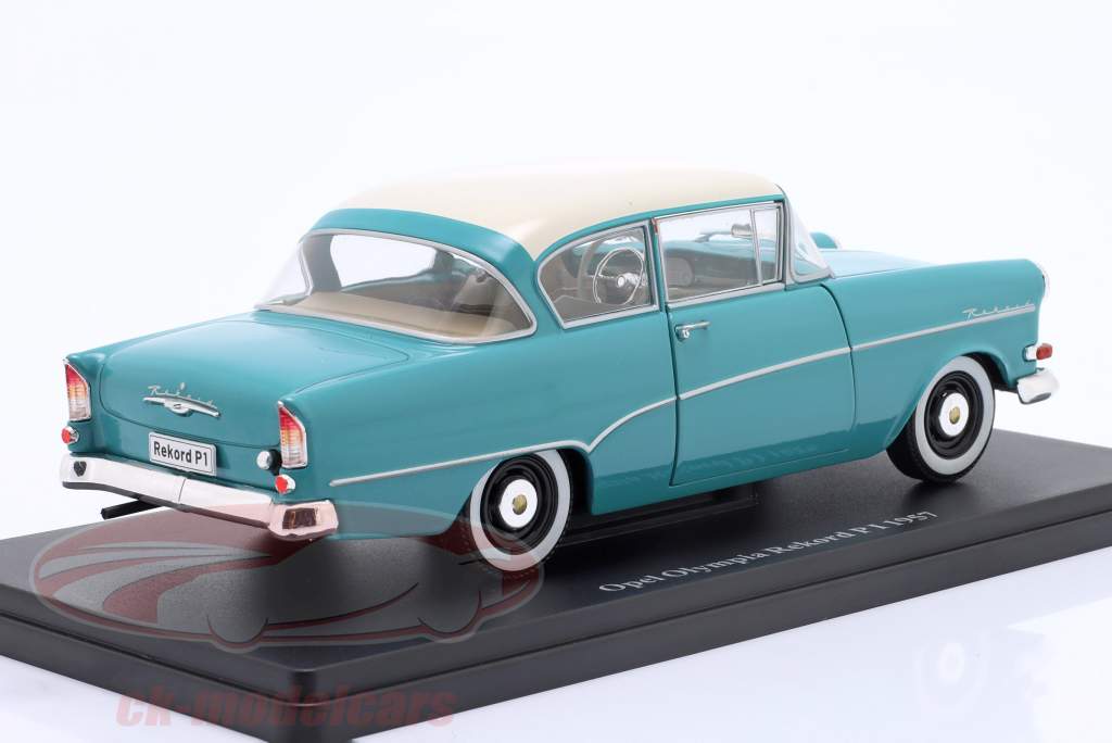 Opel Olympia Rekord P1 Année de construction 1957 turquoise 1:24 Hachette