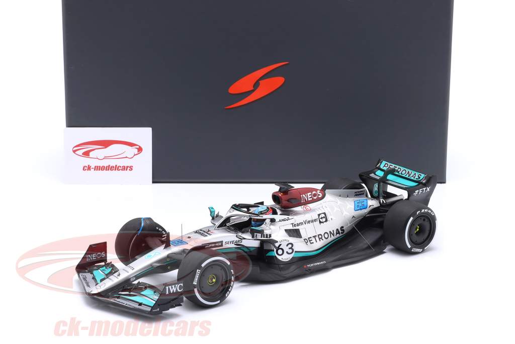 George Russell Mercedes-AMG F1 W13 #63 4-й бельгийский GP формула 1 2022 1:18 Spark