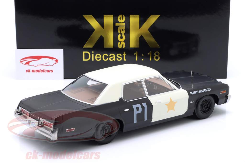 Dodge Monaco Bluesmobile look-a-like 1974 preto / branco 1:18 KK-Scale
