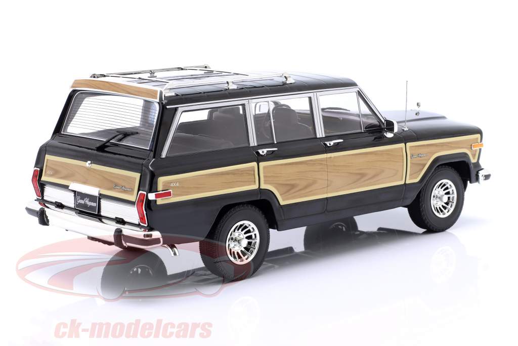 Jeep Grand Wagoneer 建设年份 1989 黑色的 / 木纹外观 1:18 KK-Scale