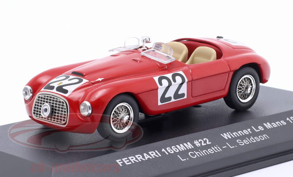 Ferrari 166MM #22 gagnant 24h LeMans 1949 Chinetti, Seldson 1:43 Ixo