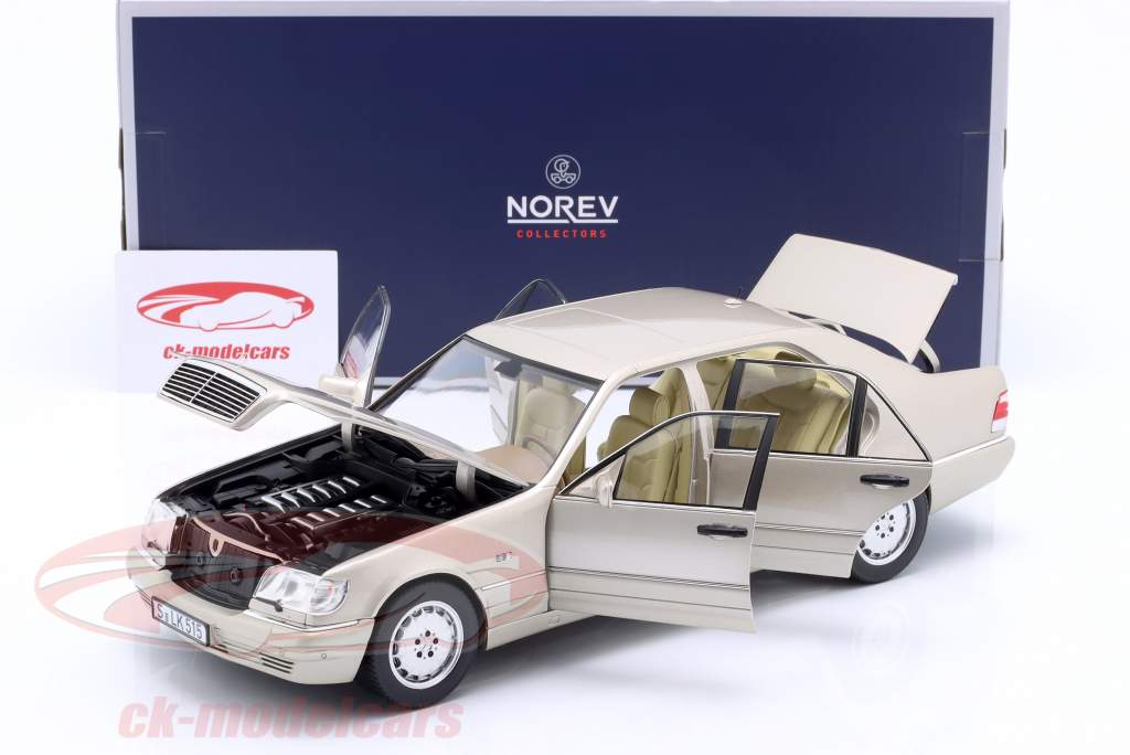 Mercedes-Benz S600 (W140) Anno di costruzione 1997 fumo d&#39;argento metallico 1:18 Norev