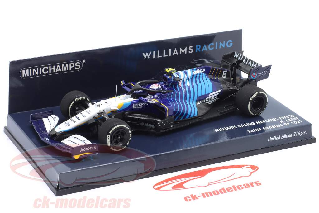 N. Latifi Williams FW43B #6 沙特 阿拉伯 GP 公式 1 2021 1:43 Minichamps