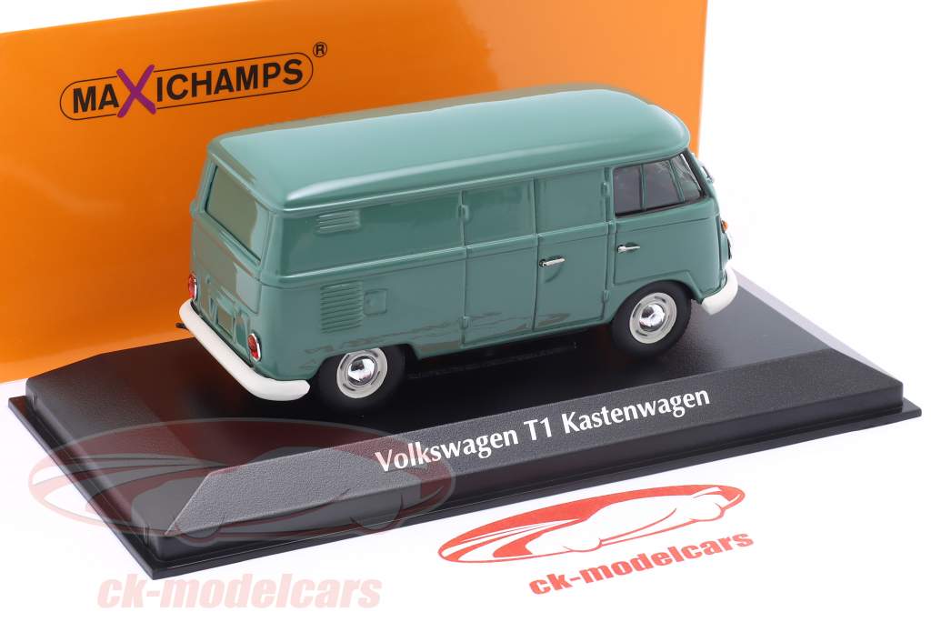 Volkswagen VW T1 bestelwagen Bouwjaar 1963 donkergroen 1:43 Minichamps