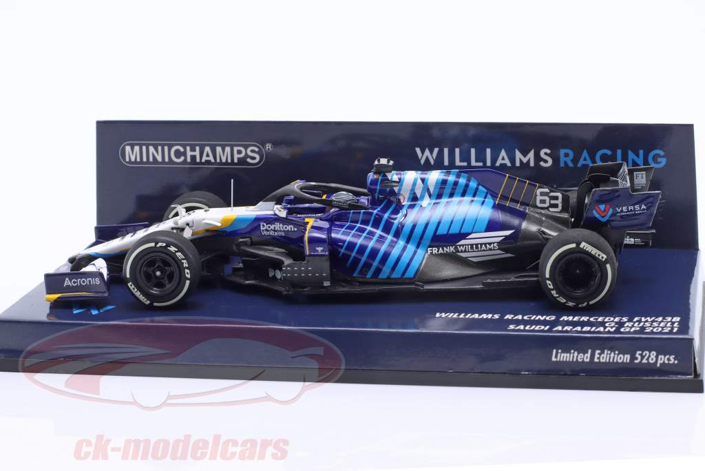 George Russell Williams FW43B #63 沙特 阿拉伯 GP 公式 1 2021 1:43 Minichamps