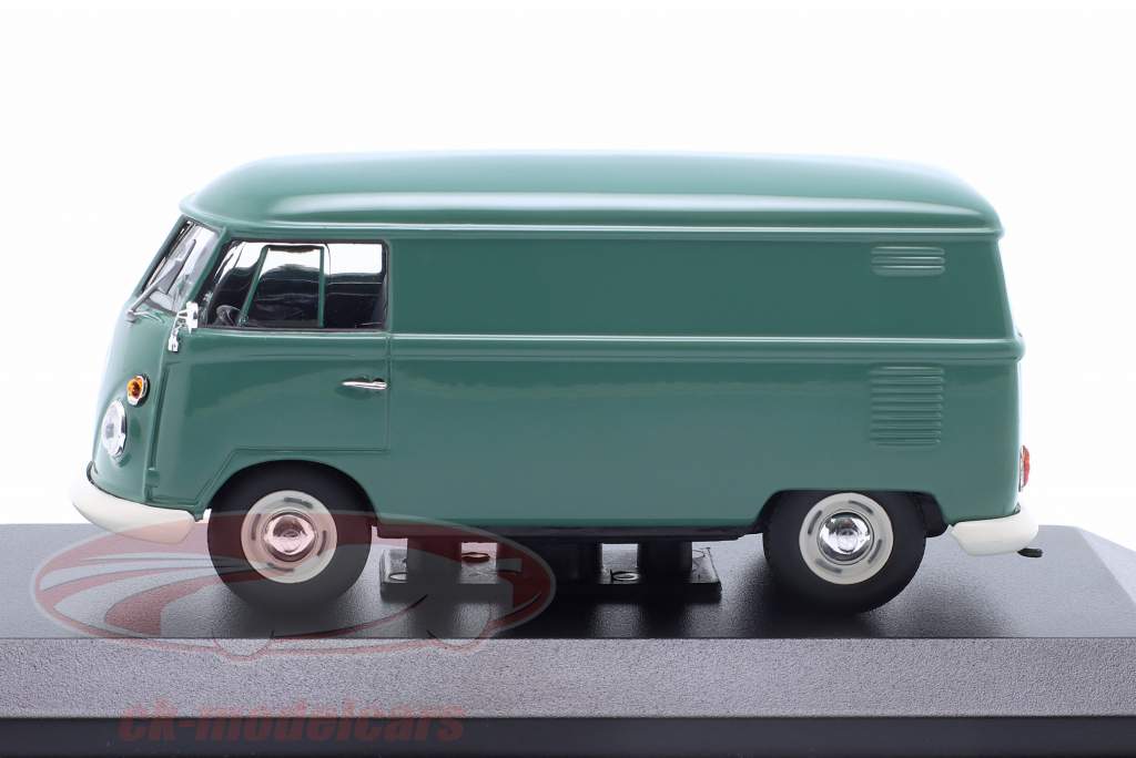 Volkswagen VW T1 panel varevogn Byggeår 1963 mørkegrøn 1:43 Minichamps