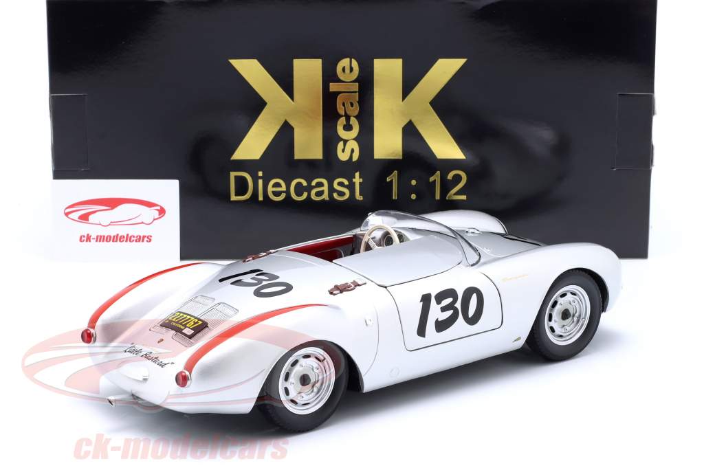 Porsche 550A Spyder #130 James Dean Little Bastard 1956 銀 1:12 KK-Scale