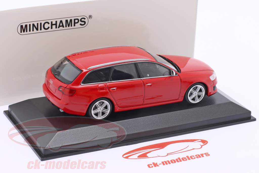 Audi RS 6 Avant Bouwjaar 2007 Misano rood parel effect 1:43 Minichamps