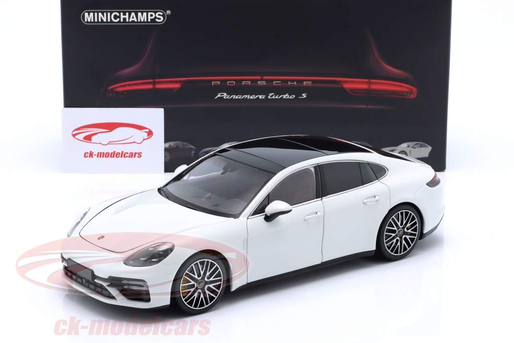 Porsche Panamera Turbo S Anno di costruzione 2020 bianco metallico 1:18 Minichamps