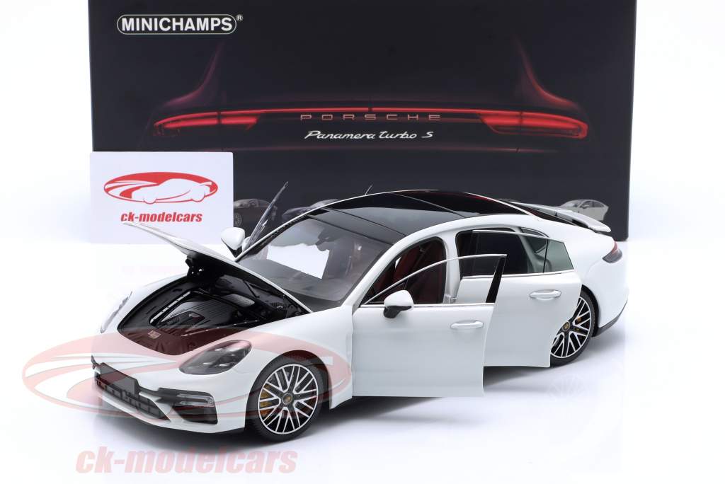 Porsche Panamera Turbo S Byggeår 2020 hvid metallisk 1:18 Minichamps