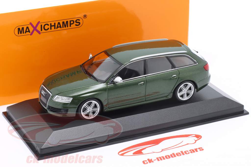 Audi RS 6 Avant (C6) Bouwjaar 2008 donkergroen metalen 1:43 Minichamps