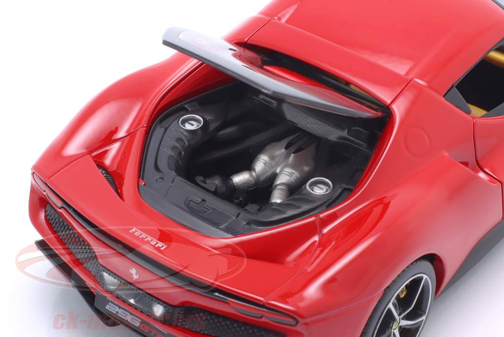 Ferrari 296 GTB Hybrid 830 л.с. V6 Год постройки 2021 красный 1:18 Bburago