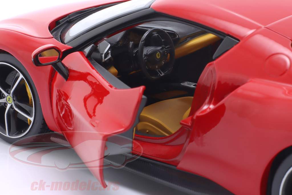 Ferrari 296 GTB Hybrid 830马力 V6 建设年份 2021 红色的 1:18 Bburago
