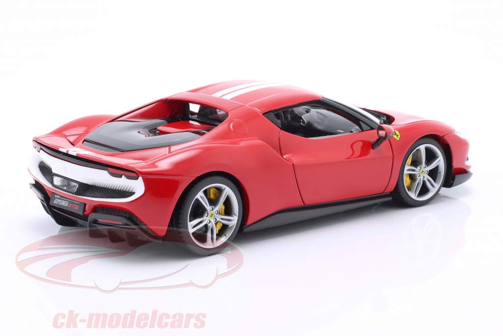 Ferrari 296 GTB Assetto Fiorano 建设年份 2022 红色的 / 白色的 1:18 Bburago