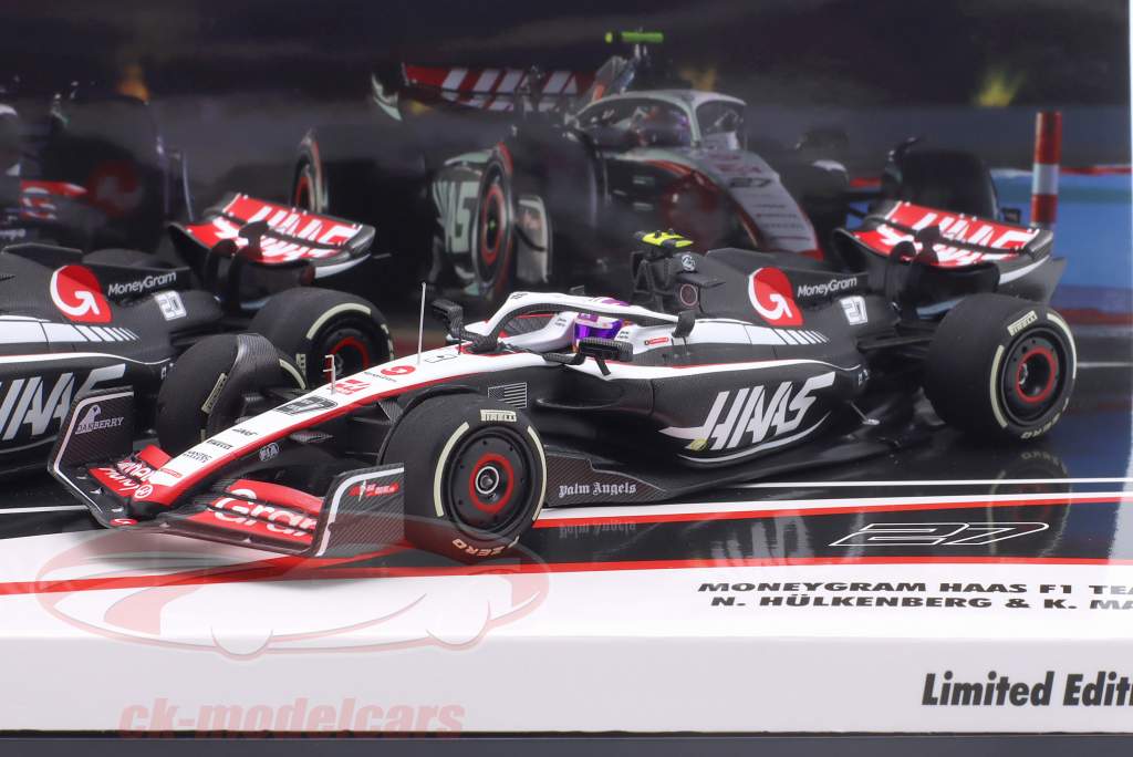 2-Car Set Hülkenberg #27 & Magnussen #20 Haas F1 Team Fórmula 1 2023 1:43 Minichamps