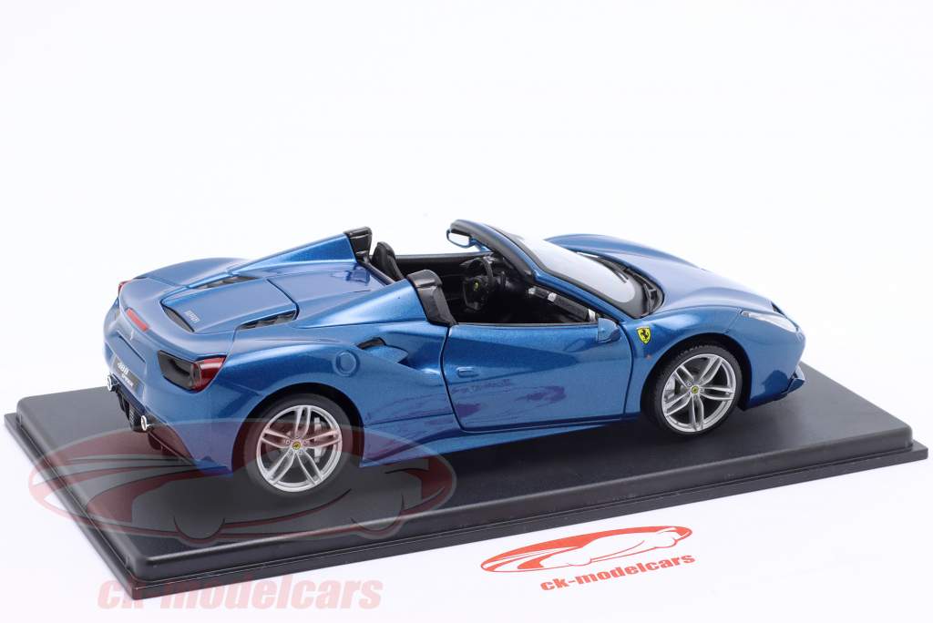 Ferrari 488 Spider year 2015 blue metallic 1:24 Bburago