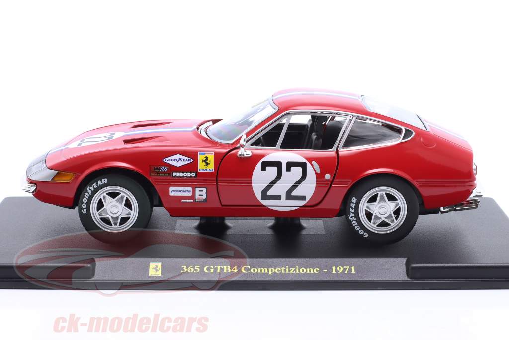 Ferrari 365 GTB/4 Competizione #22 Año de construcción 1971 rojo 1:24 Bburago