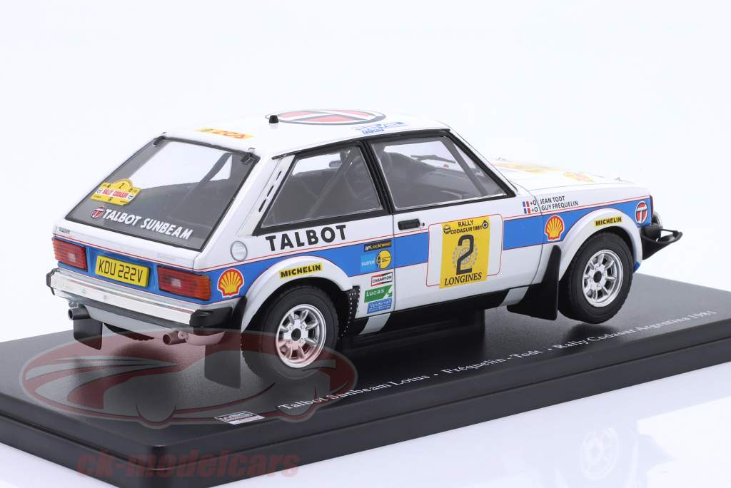 Talbot Sunbeam Lotus #2 winner rally codesur 1981 Frequelin, Todt 1:24 Altaya
