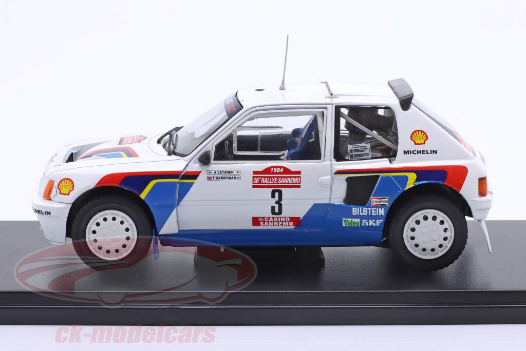 Peugeot 205 T16 #3 vinder samle sanremo 1984 Vatanen, Harryman 1:24 Altaya