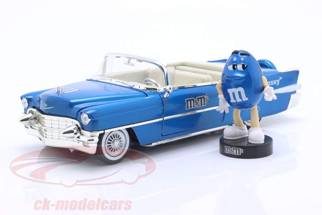 Cadillac Eldorado 1956 com M&Ms figura azul 1:24 Jada Toys