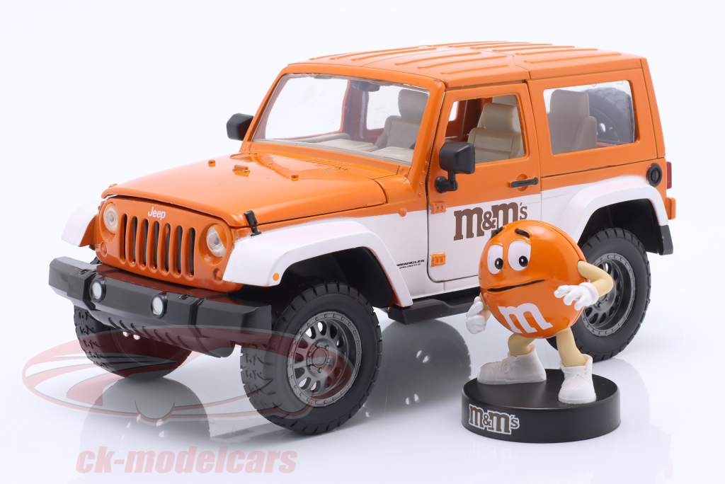 Jeep Wrangler 2007 con cifra M&Ms Naranja 1:24 Jada Toys