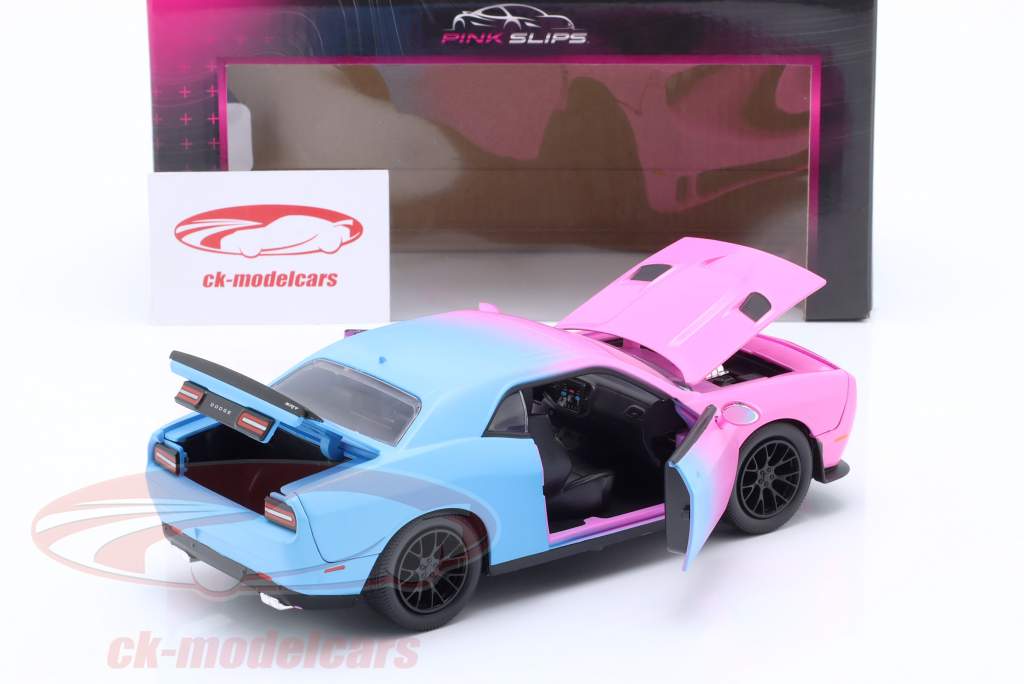 Pink Slips Dodge Challenger SRT Hellcat 2015 pink / hellblau 1:24 Jada Toys