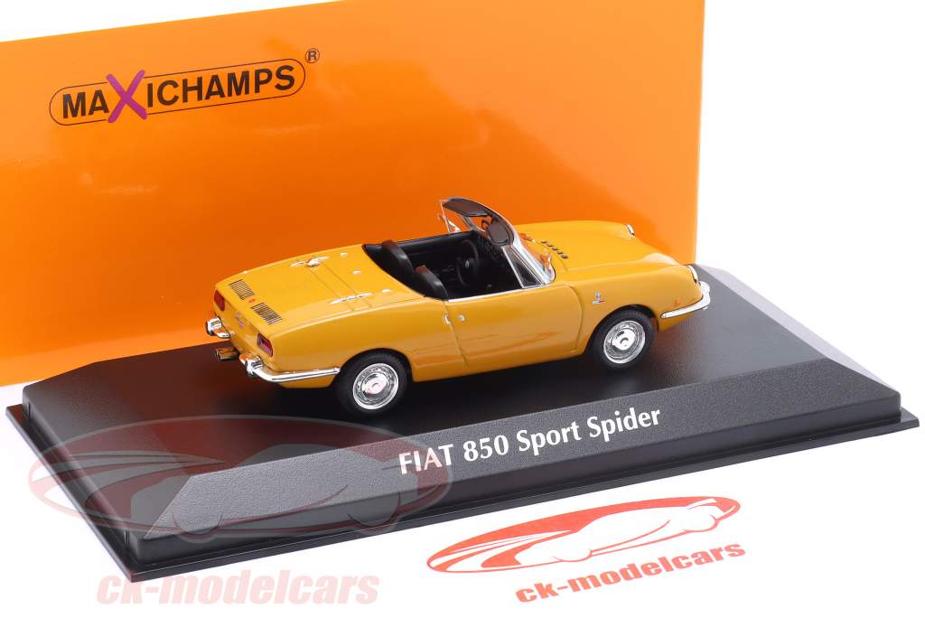 Fiat 850 Sport Spider Byggeår 1968 mørkegul 1:43 Minichamps
