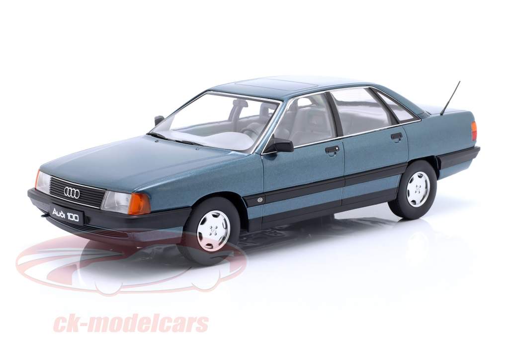 Audi 100 C3 year 1989 lago blue green metallic 1:18 Triple9