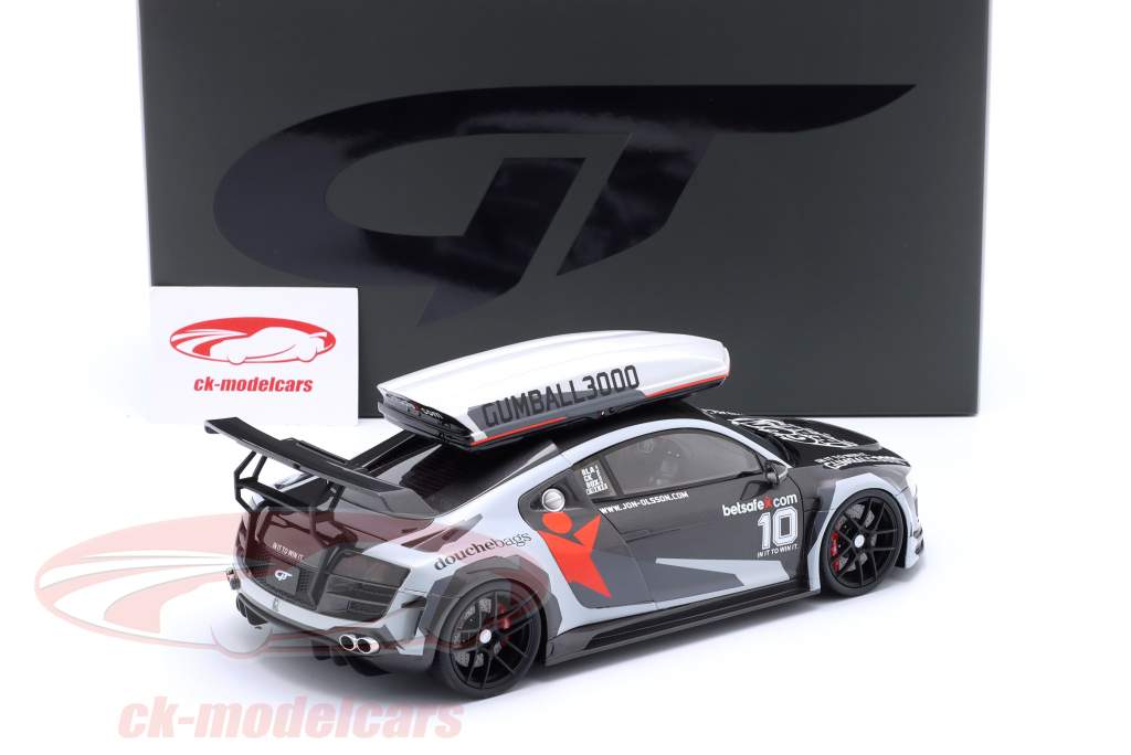 Audi R8 #22 Gumball 3000 1/18 &ndash; GT Spirit GT386 (nera, Edizione Limitata)