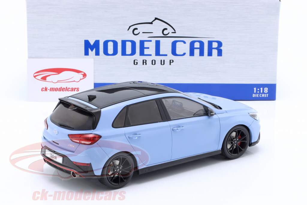 Hyundai i30 N Byggeår 2021 ydeevne blå 1:18 Model Car Group