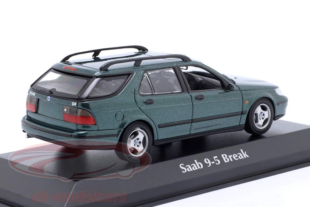 Saab 9-5 Break Año de construcción 1999 verde oscuro metálico 1:43 Minichamps