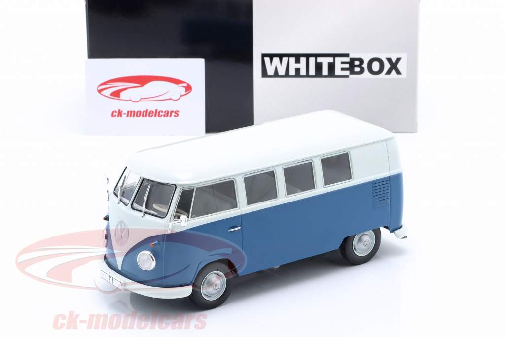 Volkswagen VW T1 ano de construção 1960 azul / branco 1:24 WhiteBox