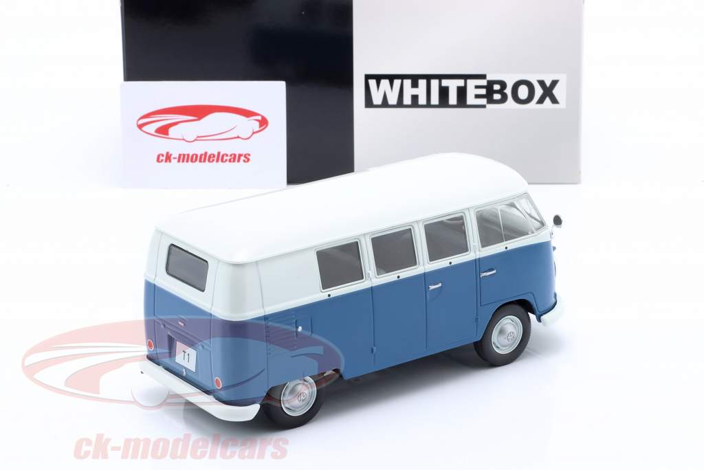 Volkswagen VW T1 ano de construção 1960 azul / branco 1:24 WhiteBox