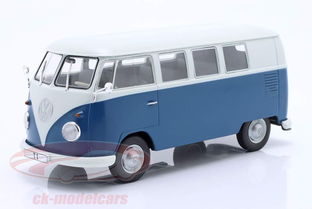 Volkswagen VW T1 Année de construction 1960 bleu / blanc 1:24 WhiteBox
