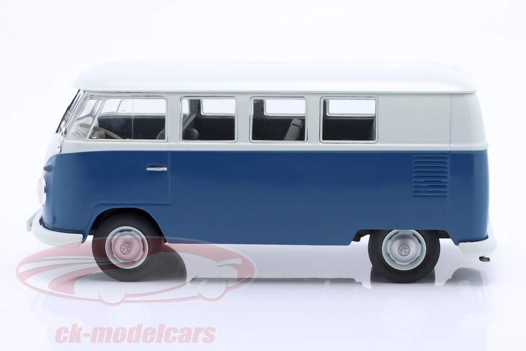 Volkswagen VW T1 Année de construction 1960 bleu / blanc 1:24 WhiteBox