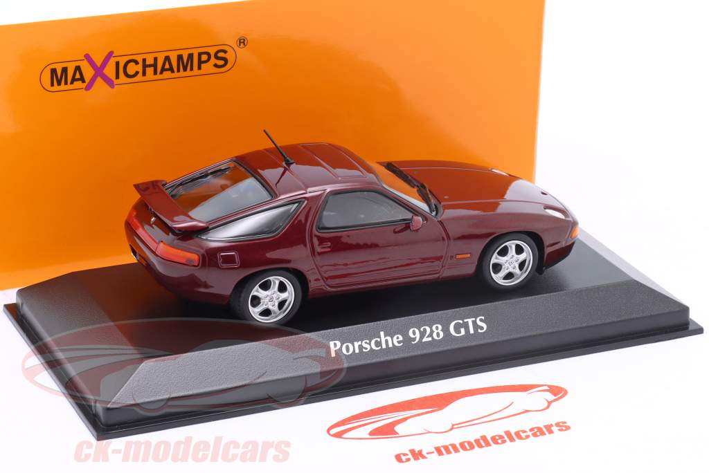 Porsche 928 GTS Byggeår 1991 rød metallisk 1:43 Minichamps