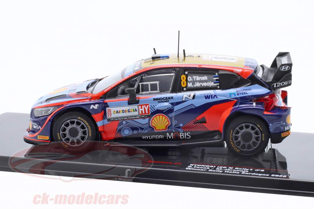 Hyundai i20 N Rally1 #8 vinder Rallye Sardinien Tänak, Järveoja 1:43 Ixo