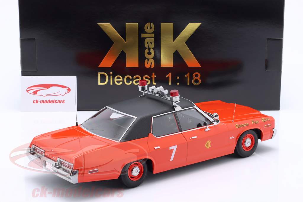 Dodge Monaco Brandvæsen Chicago 1974 rød / sort 1:18 KK-Scale