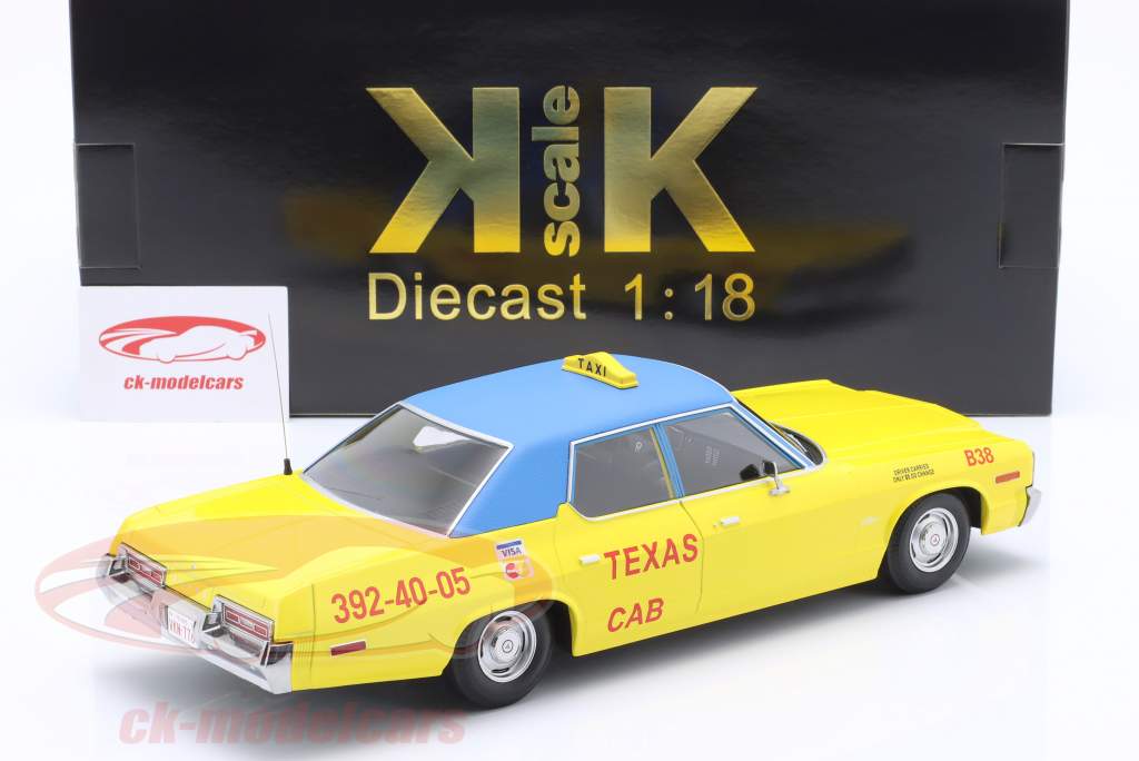 Dodge Monaco Táxi Texas 1974 amarelo / azul 1:18 KK-Scale