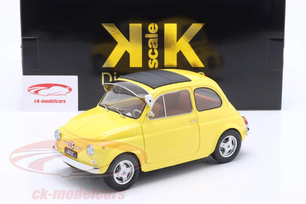 Fiat 500 F Custom with removable Top year 1968 yellow 1:12 KK-Scale