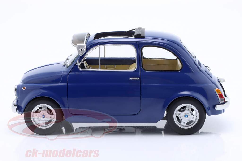 Fiat 500 F Custom mit abnehmbarem Dach Baujahr 1968 blau 1:12 KK-Scale