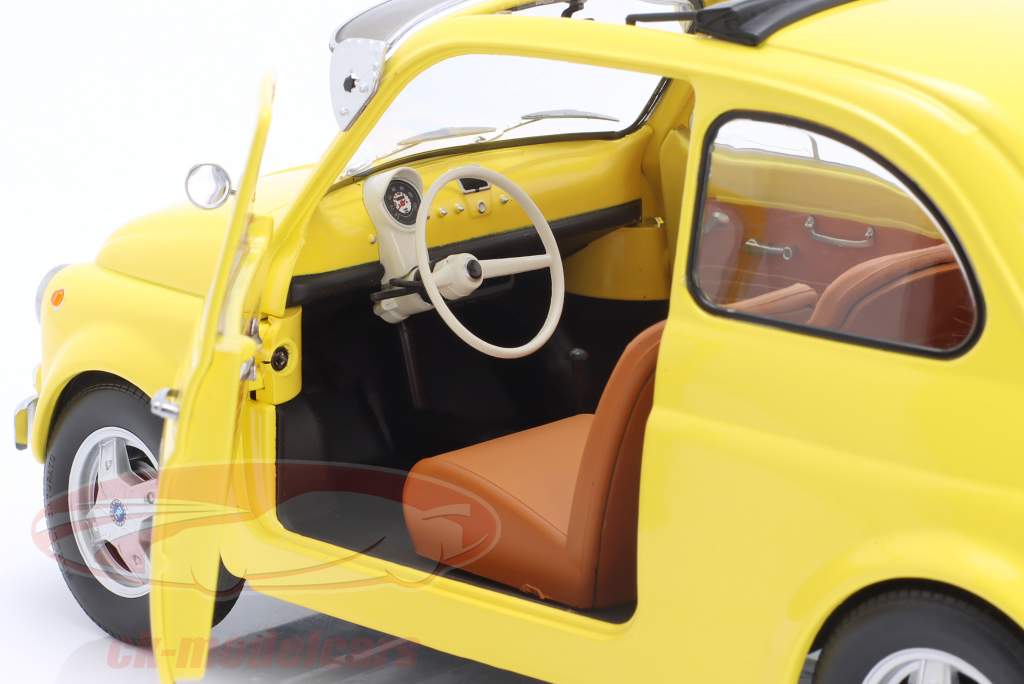 Fiat 500 F Custom mit abnehmbarem Dach Baujahr 1968 gelb 1:12 KK-Scale
